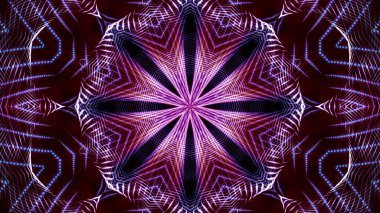 Mor yuvarlak parlak parçacıklardan oluşan kaleydoskop desenleri. abstra