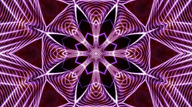 Mor yuvarlak parlak parçacıklardan oluşan kaleydoskop desenleri. abstra