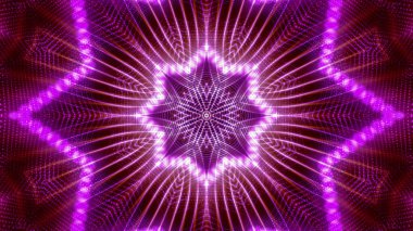 Mor yuvarlak parlak parçacıklardan oluşan kaleydoskop desenleri. abstra