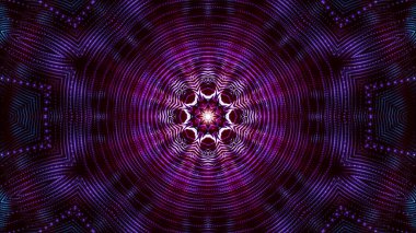 Mor yuvarlak parlak parçacıklardan oluşan kaleydoskop desenleri. abstra