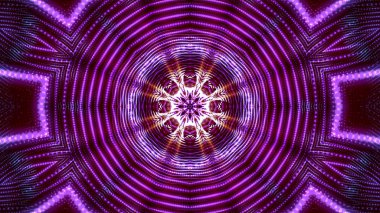 Mor yuvarlak parlak parçacıklardan oluşan kaleydoskop desenleri. abstra