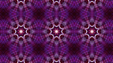 Mor yuvarlak parlak parçacıklardan oluşan kaleydoskop desenleri. abstra