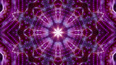 Mor yuvarlak parlak parçacıklardan oluşan kaleydoskop desenleri. abstra