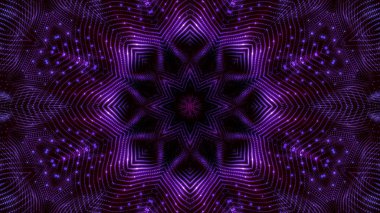 Mor yuvarlak parlak parçacıklardan oluşan kaleydoskop desenleri. abstra