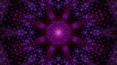 Mor yuvarlak parlak parçacıklardan oluşan kaleydoskop desenleri. abstra