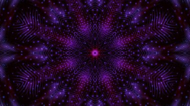 Mor yuvarlak parlak parçacıklardan oluşan kaleydoskop desenleri. abstra