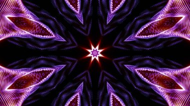 Mor yuvarlak parlak parçacıklardan oluşan kaleydoskop desenleri. abstra