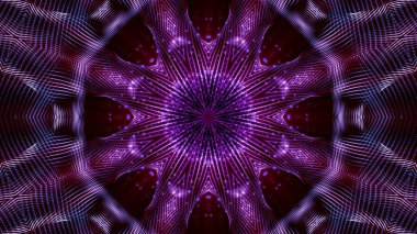 Mor yuvarlak parlak parçacıklardan oluşan kaleydoskop desenleri. abstra