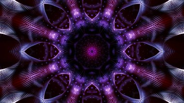 Mor yuvarlak parlak parçacıklardan oluşan kaleydoskop desenleri. abstra