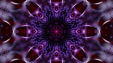Mor yuvarlak parlak parçacıklardan oluşan kaleydoskop desenleri. abstra
