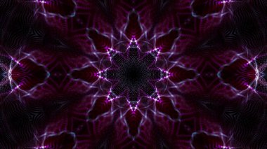 Mor yuvarlak parlak parçacıklardan oluşan kaleydoskop desenleri. abstra