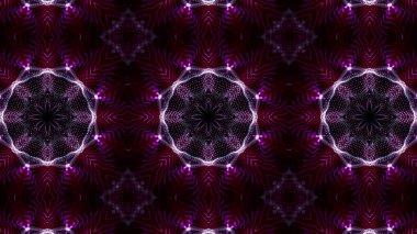 Mor yuvarlak parlak parçacıklardan oluşan kaleydoskop desenleri. abstra