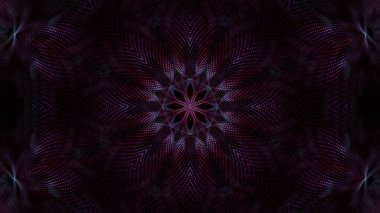Mor yuvarlak parlak parçacıklardan oluşan kaleydoskop desenleri. abstra