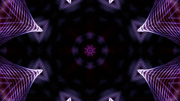 Mor yuvarlak parlak parçacıklardan oluşan kaleydoskop desenleri. abstra — Stok fotoğraf