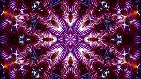 Mor yuvarlak parlak parçacıklardan oluşan kaleydoskop desenleri. abstra