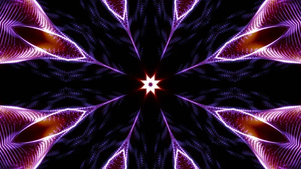 Mor yuvarlak parlak parçacıklardan oluşan kaleydoskop desenleri. abstra — Stok fotoğraf