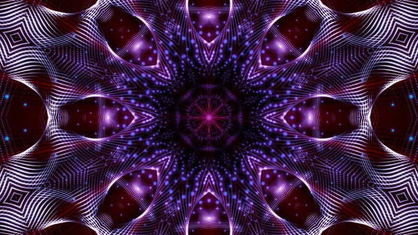 Mor yuvarlak parlak parçacıklardan oluşan kaleydoskop desenleri. abstra