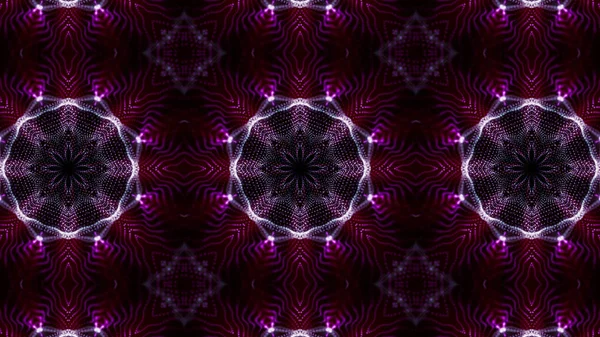 Mor yuvarlak parlak parçacıklardan oluşan kaleydoskop desenleri. abstra