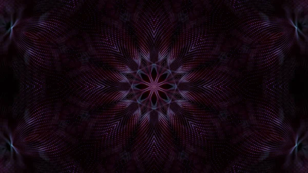 Kaleidoscope patterns of purple round luminous particles. abstra — 스톡 사진