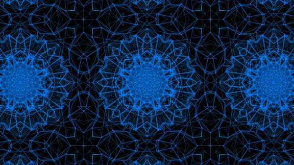 Kaleidoskopmuster blauer Teilchen. Abstrakter Hintergrund. 3d — Stockfoto