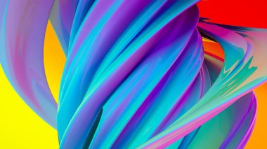 çok renkli soyut spiral şekil. 3 boyutlu resimleme. arkaplan