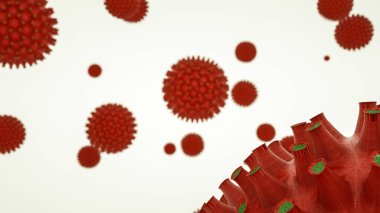 Bir virüs hücresinin üç boyutlu modeli. Koronovirüs salgını konsepti. 3d resimleme.