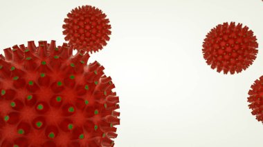 Bir virüs hücresinin üç boyutlu modeli. Koronovirüs salgını konsepti. 3d resimleme.