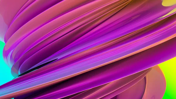 Forma Espiral Abstracta Multicolor Ilustración Renderizado Antecedentes — Foto de Stock