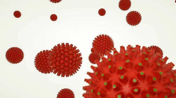 Modello Tridimensionale Cellula Virale Concetto Pandemia Coronovirus Illustrazione Rendering — Foto Stock