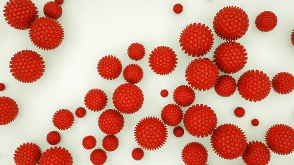 ウイルス細胞の三次元モデル コロノウイルスパンデミックの概念です 3Dレンダリング図 — ストック写真