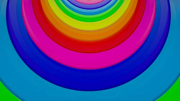 Anillos Tridimensionales Multicolores Fondo Del Arco Iris Ilustración Renderizado — Foto de Stock