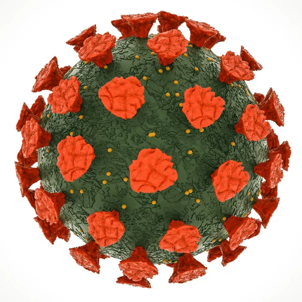 Modelo Virus Estilizado Sobre Fondo Blanco Concepto Pandémico Del Coronavirus —  Fotos de Stock