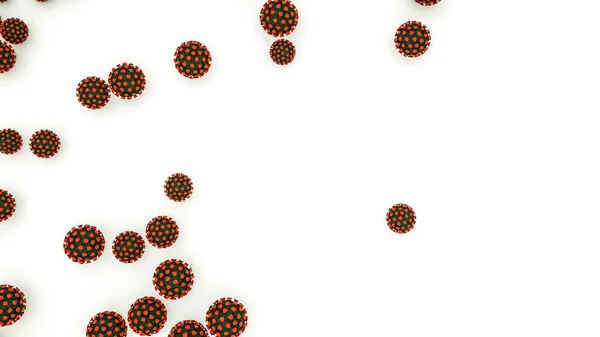 Stiliserad Virusmodell Vit Bakgrund Begreppet Coronavirus Pandemi Återgivning Illustration — Stockfoto