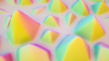 pixelated abstract three-dimensional background. neon acid colors. 3d render illustration clipart