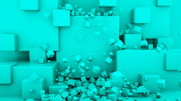 Абстрактный Трехмерный Фон Бирюзового Цвета Трехмерные Кубики Трехмерная Иллюстрация — стоковое фото