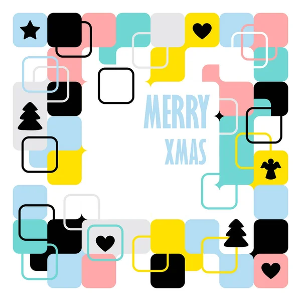 Feliz Natal, fundo abstrato geométrico, cartaz, padrão de tema — Vetor de Stock