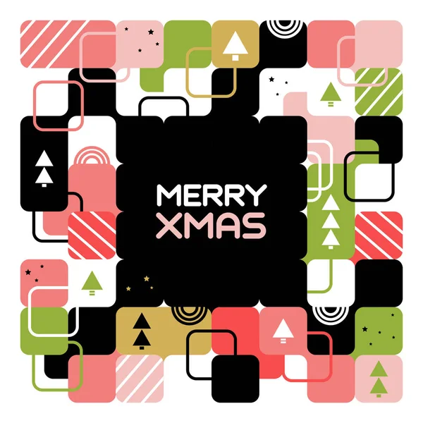 Merry Christmas, geometric abstract background, poster, theme pattern — Stock Vector