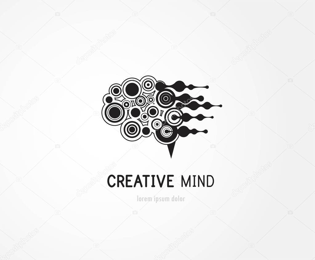 Creative mind - business vector logo template concept illustration. Abstract human brain creative sign. vector illustration