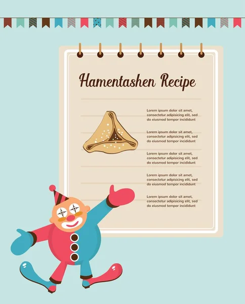 Infográficos de Hamantaschen perfeito para férias judaicas Purim — Vetor de Stock