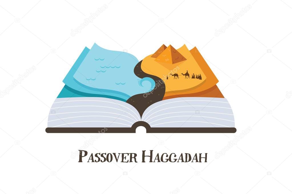 abstract pssover story haggadah book . Jews out of Egypt. design vector illustration