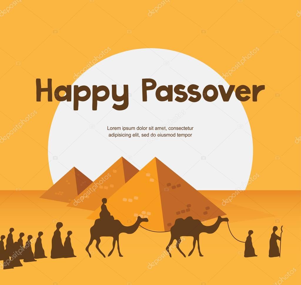 happy Passover in Hebrew, Jewish holiday card template