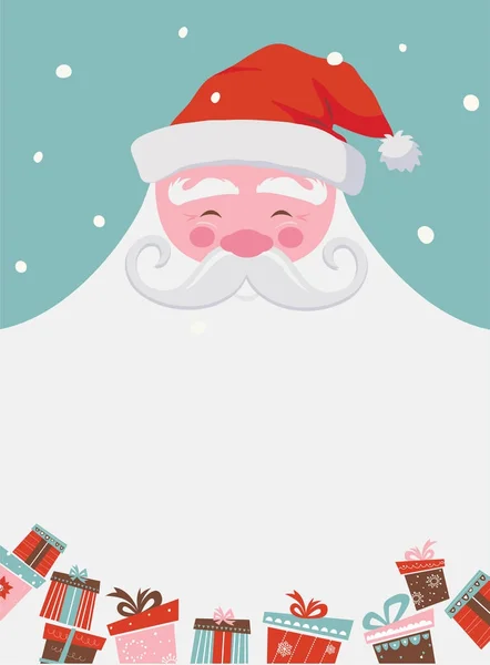 Christmas santa poster or a card with a place for your text. — Stock Vector