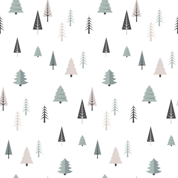 Weihnachtswinterwaldlandschaft. nahtloses Muster. abstrakte Vektorillustration — Stockvektor