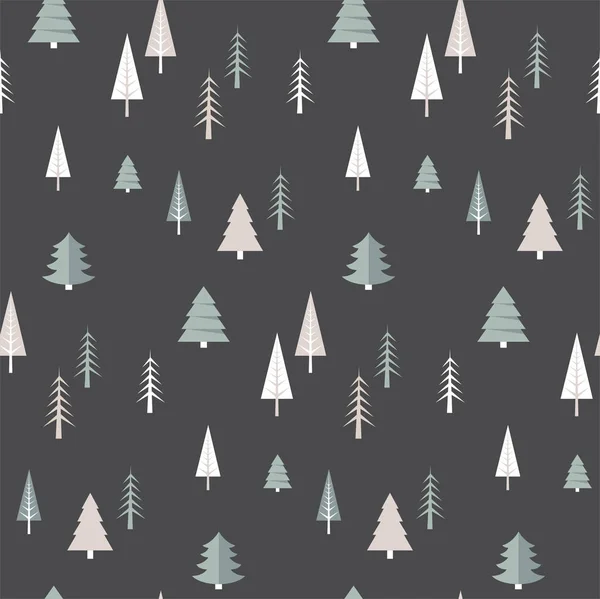 Noël hiver paysage forestier. motif sans couture. Illustration vectorielle abstraite — Image vectorielle