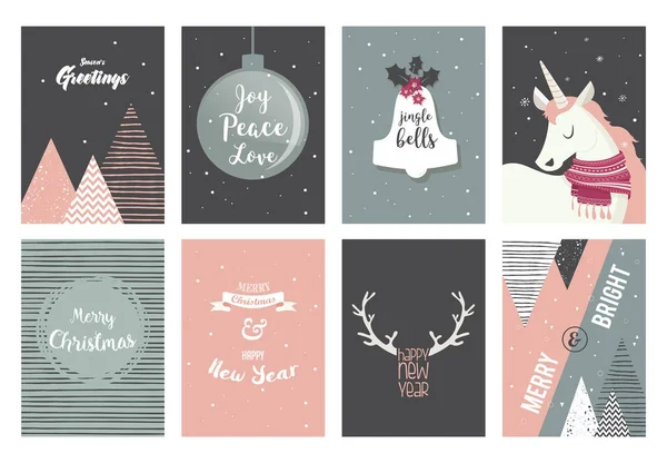 圣诞贺卡, 插图和图标, 刻字设计集-no 2 — 图库矢量图片