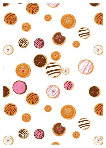 Donut Hanukkah, símbolo de feriado judaico. doce assado tradicional. donut padrão cartão de saudação —  Vetores de Stock