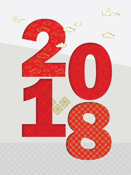 Feliz ano novo chinês. chinês com padrões tradicionais . —  Vetores de Stock