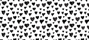 doodle çizilmiş desen yürekleri. afiş şablon