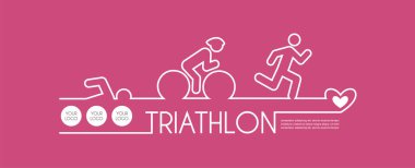 Vektör çizim triatlon, düz tasarım