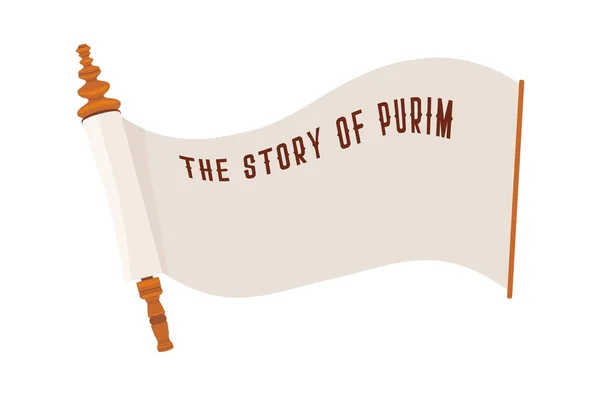 La historia de Purim. Pergamino judío aciente. ilustración de plantilla de banner — Vector de stock